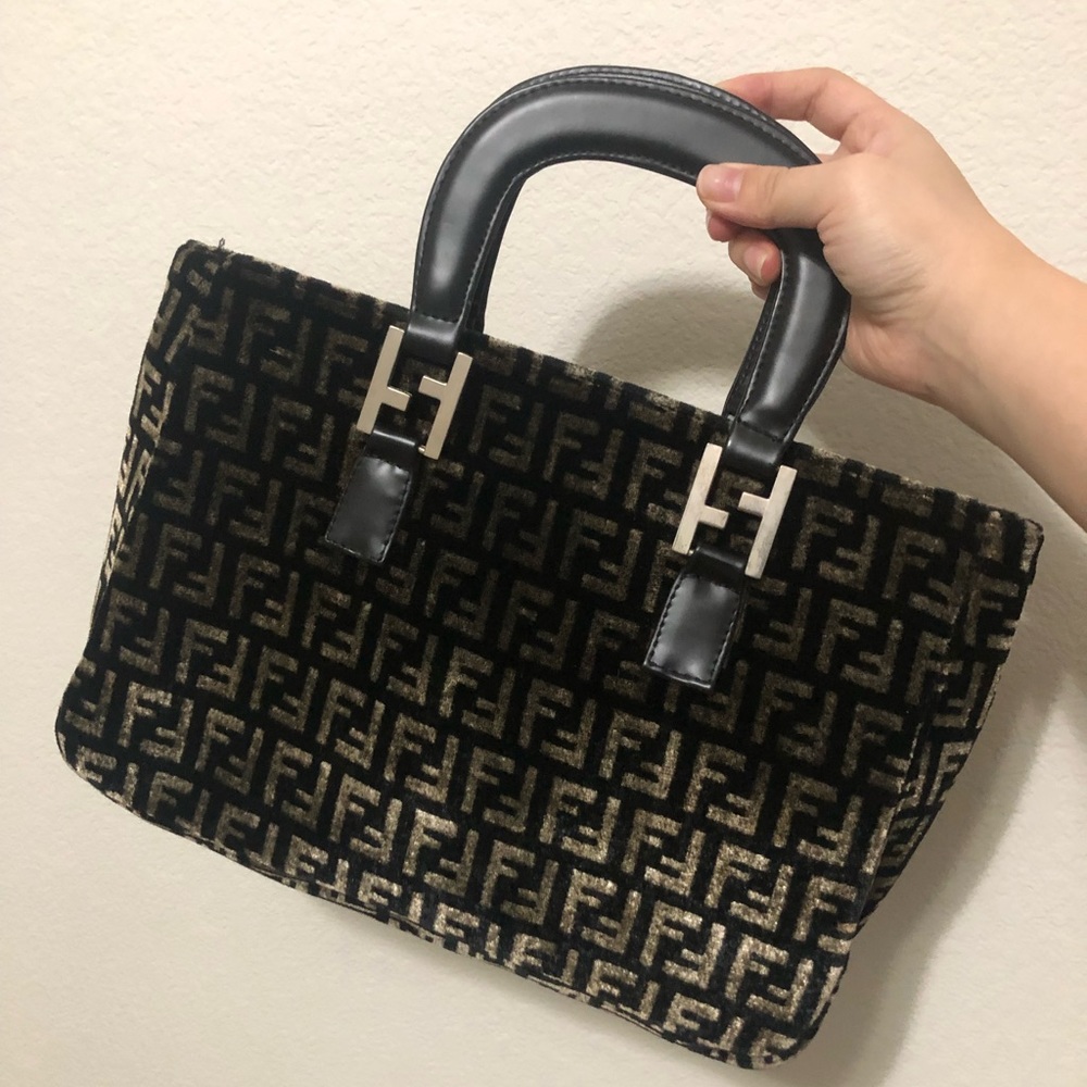 Fendi vintage velvet handbag